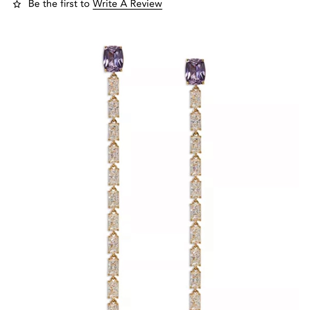 Nadri Gold and Purple Long 3” Earrings